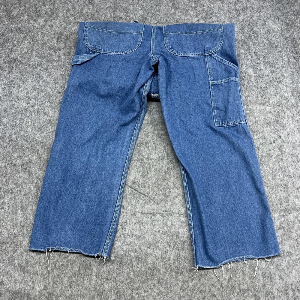 Liberty Denim Bib Overalls Mens 40x27 Blue Carpenter Zipper Bib Pocket Hammer - Picture 7 of 15